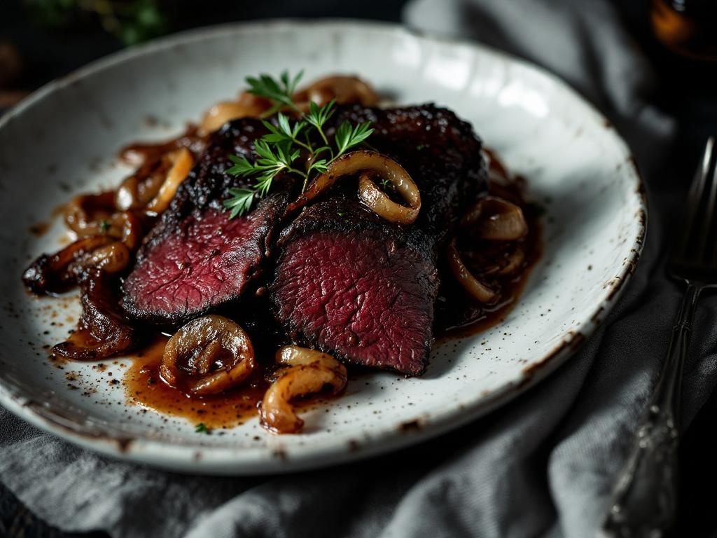Wildschweinbraten mit Rotkraut und Semmelknödel